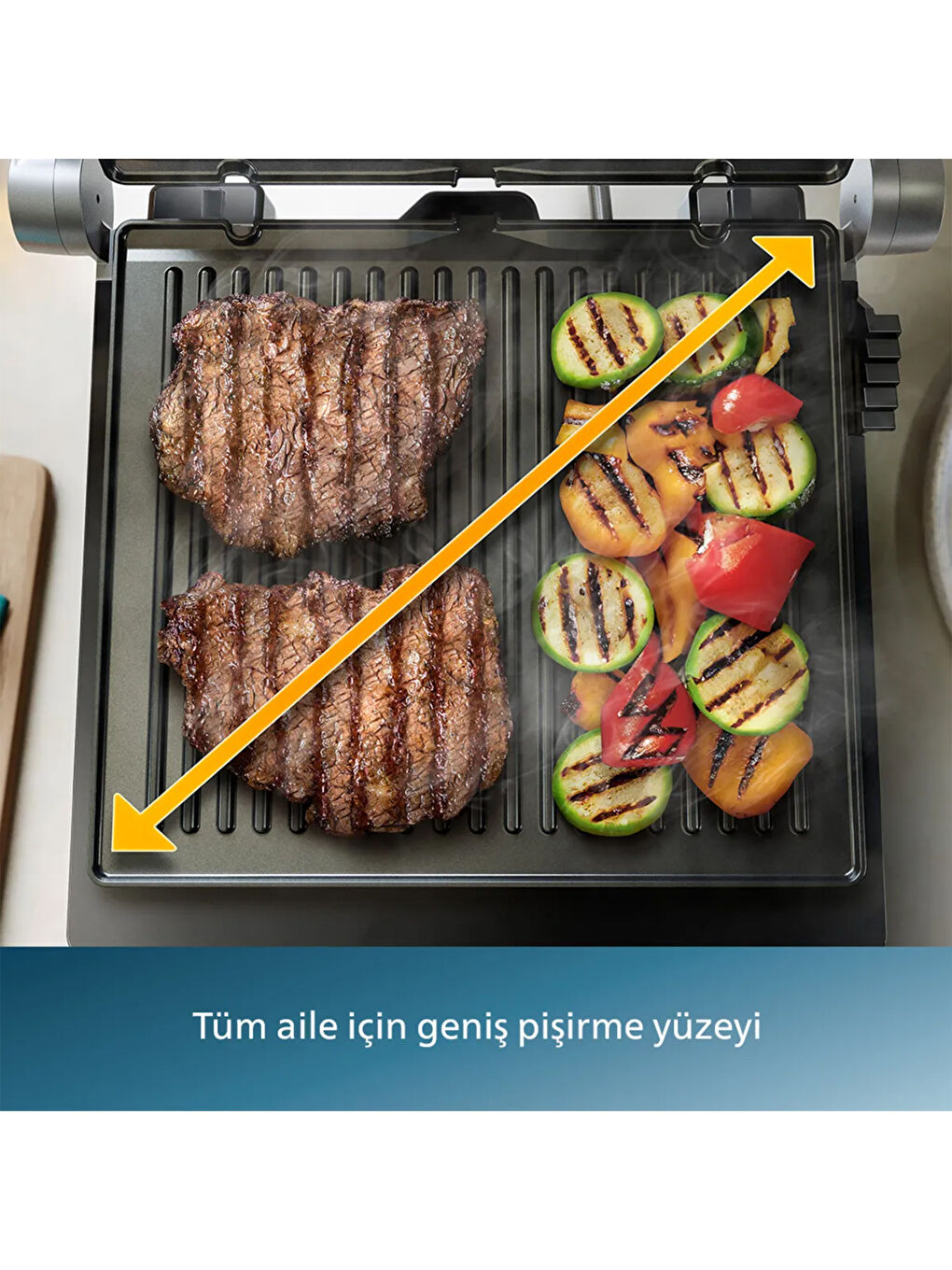 5000 Serisi HD6301/90 Izgara ve Tost Makinesi - Siyah / Gri - 2200 Watt-1