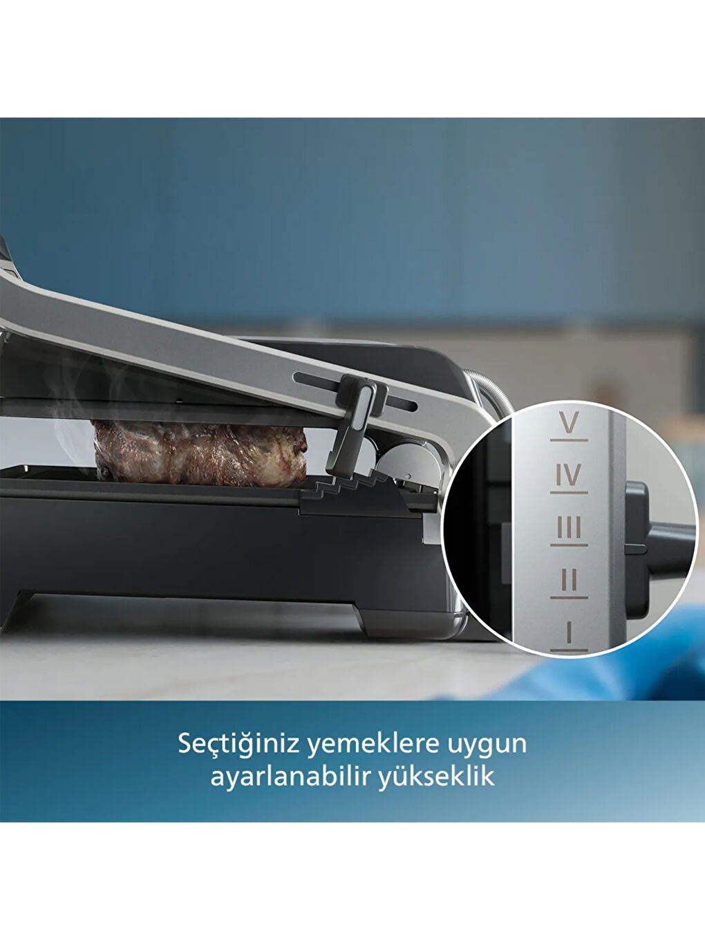 5000 Serisi HD6301/90 Izgara ve Tost Makinesi - Siyah / Gri - 2200 Watt-4