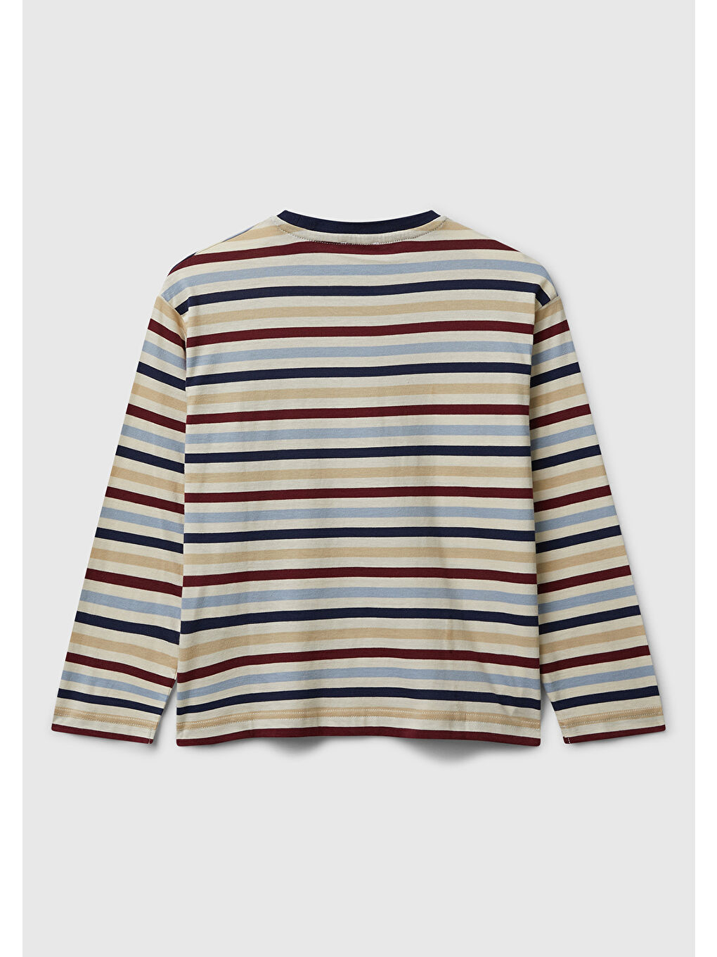 Karışık Erkek Çocuk Çok Remkli Çizgili Logo Detaylı Nervürlü Uzun Kollu T-shirt-1