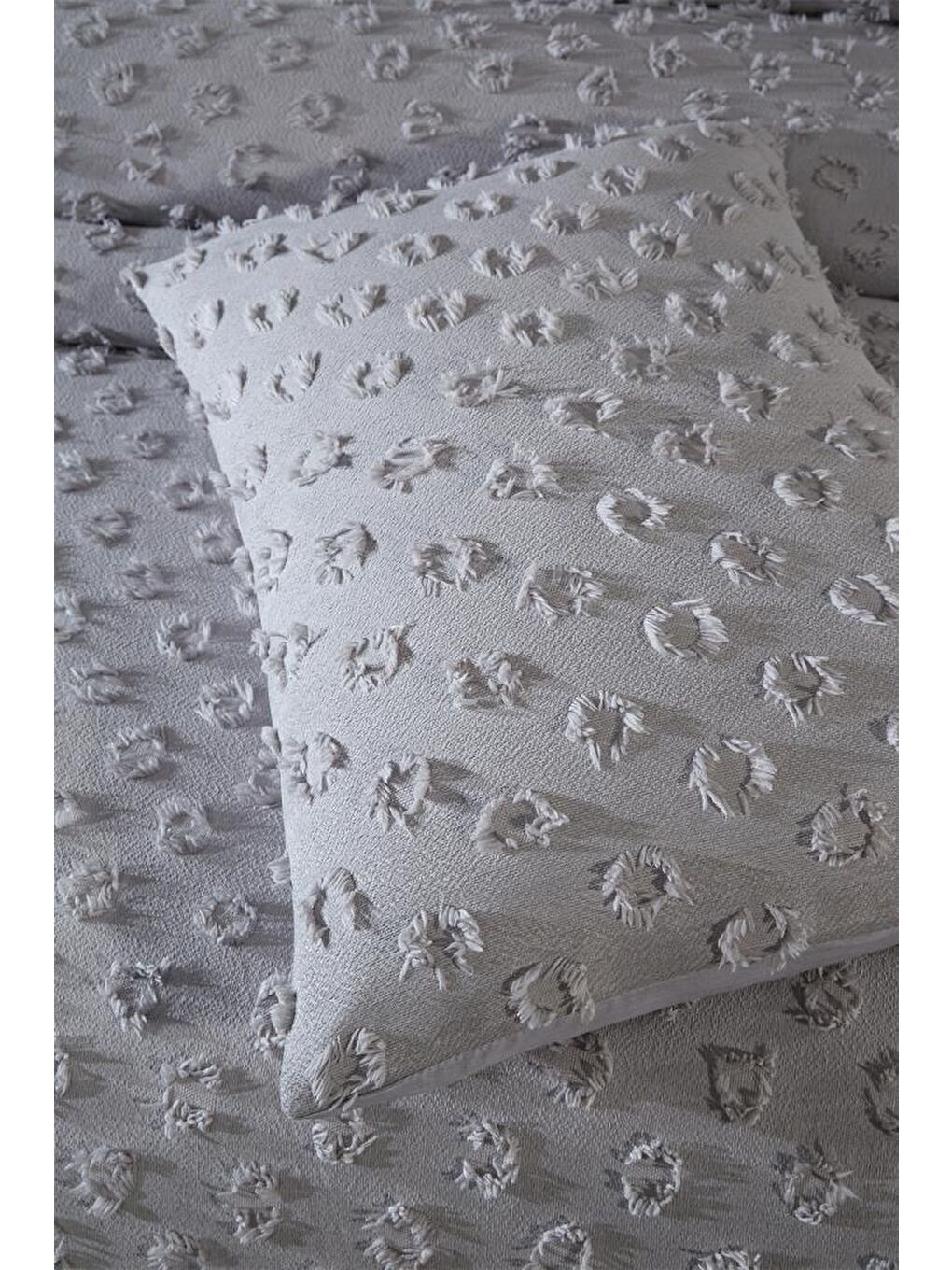 Konik 3 Parça Çift Kişilik Pike Takımı Gri-4