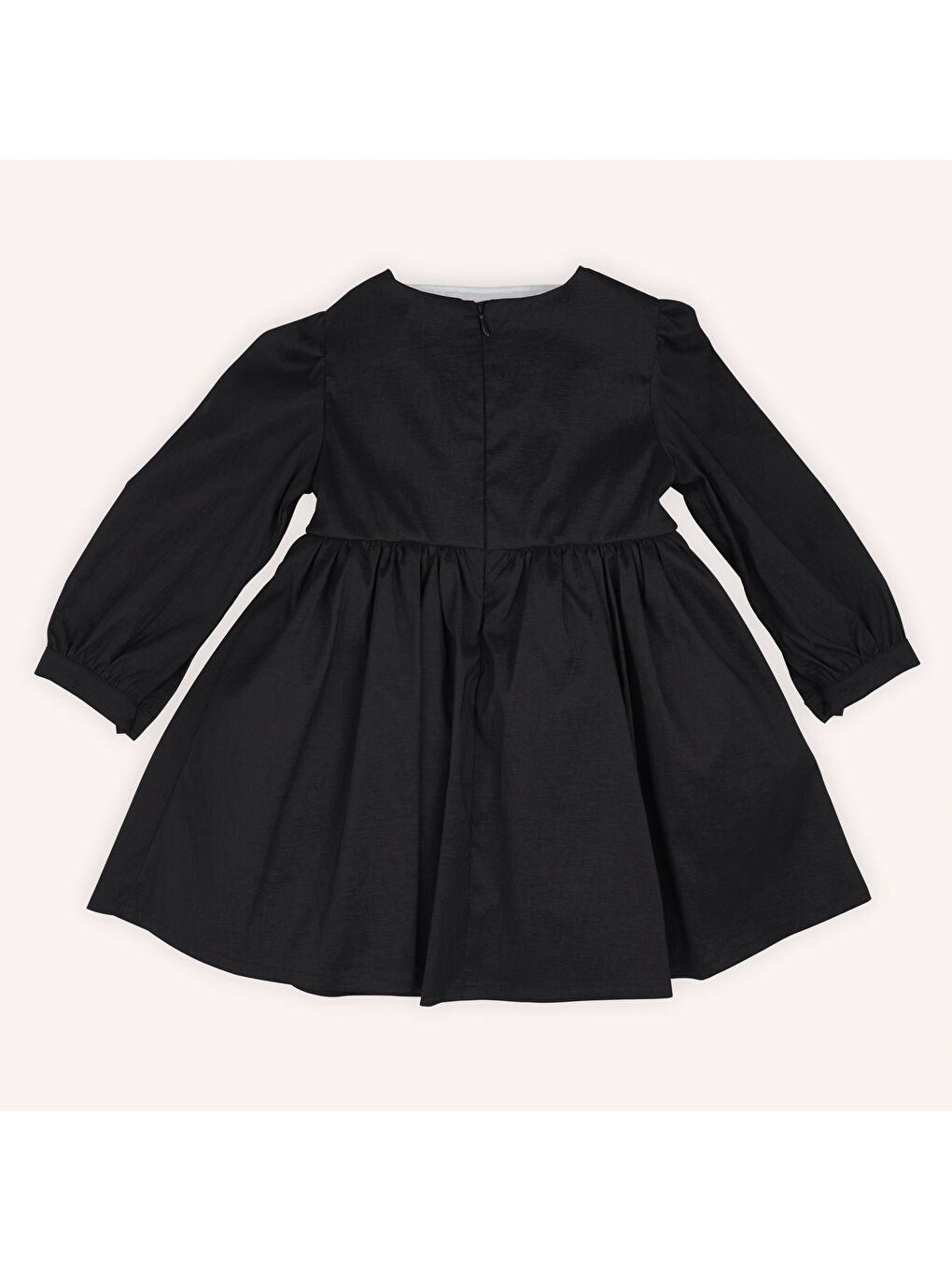 Siyah Kız Çocuk Fiyonk Detaylı Elbise-5