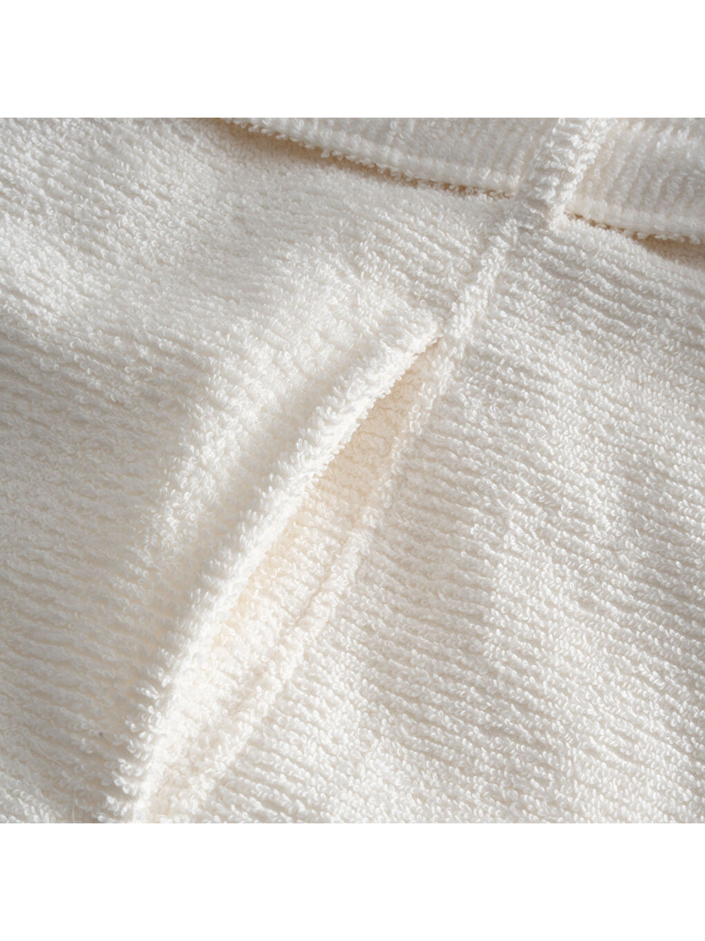 Bej Tria Aile Bornoz Seti 10 Parça %100 Pamuk Jakarlı Vizon-Krem M/L-4