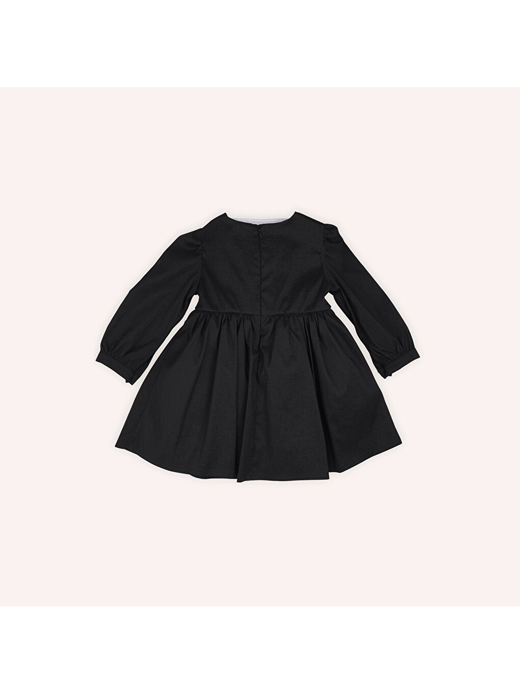 Siyah Kız Çocuk Fiyonk Detaylı Elbise-6