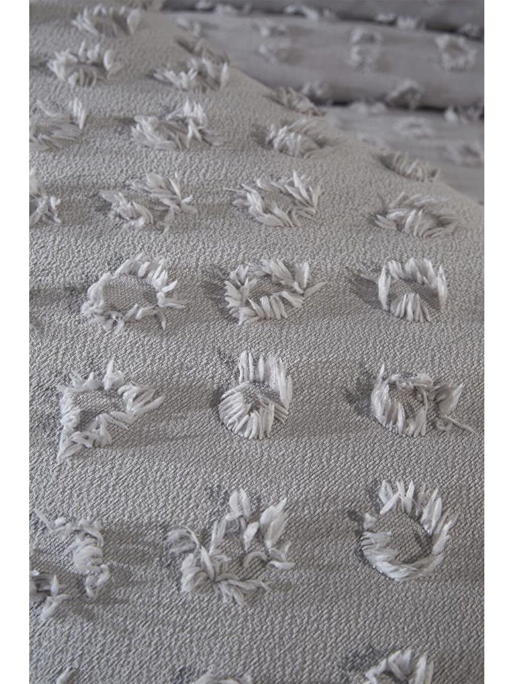 Konik 3 Parça Çift Kişilik Pike Takımı Gri-5