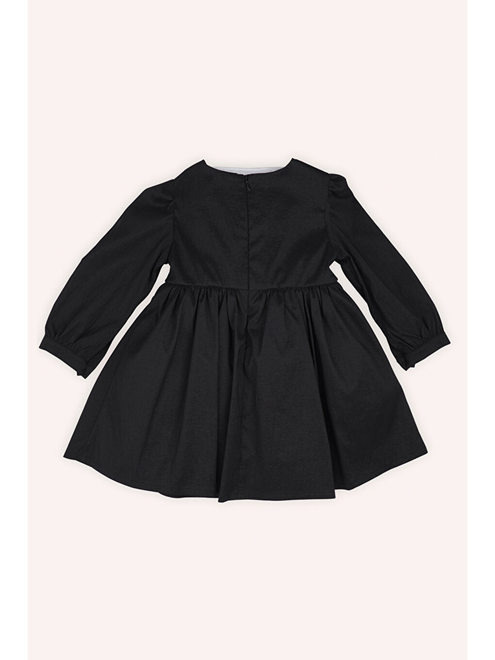 Siyah Kız Çocuk Fiyonk Detaylı Elbise-7
