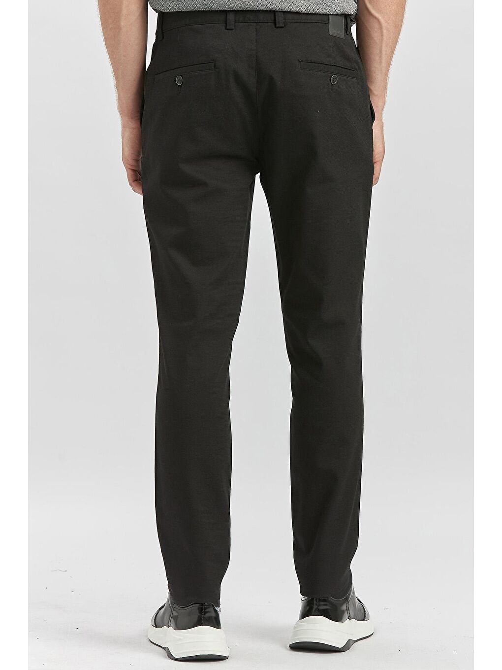 Siyah Pamuklu Yandan Cepli Casual Slim Fit Chino Pantolon 1003240168-2