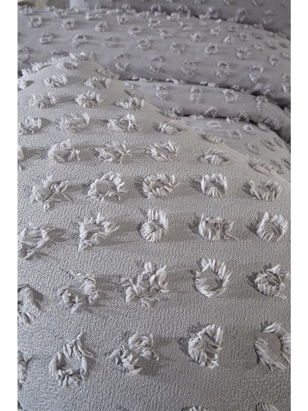 Konik 3 Parça Çift Kişilik Pike Takımı Gri-6