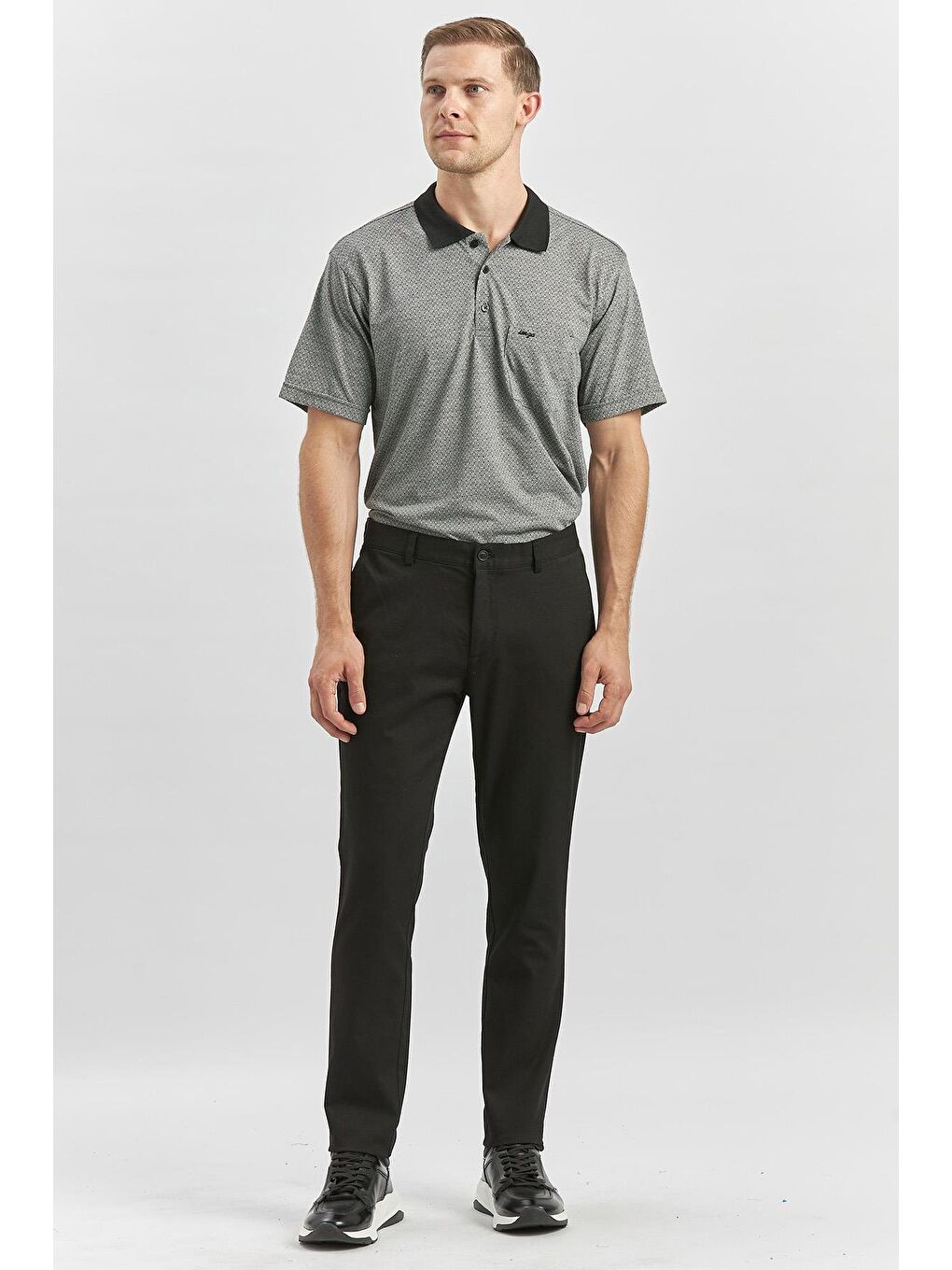Siyah Pamuklu Yandan Cepli Casual Slim Fit Chino Pantolon 1003240168-5