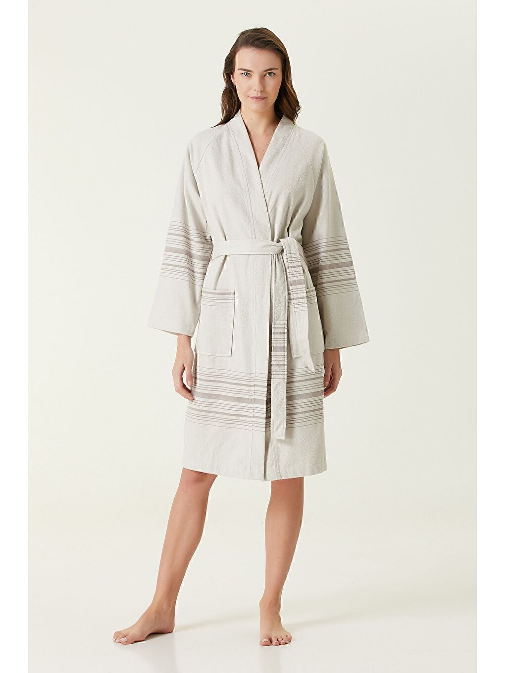 New Derin SPA Kadın Bornoz Bej