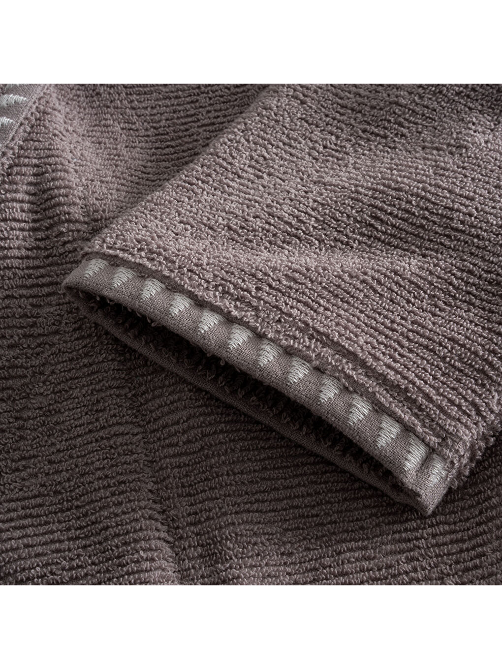 Bej Tria Aile Bornoz Seti 10 Parça %100 Pamuk Jakarlı Vizon-Krem M/L-6