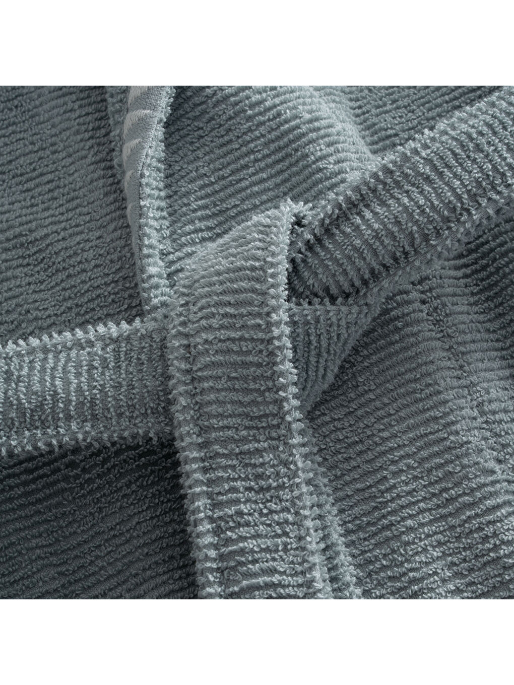 Yeşil Tria Aile Bornoz Seti 10 Parça %100 Pamuk Jakarlı Mint-Krem M/L-6