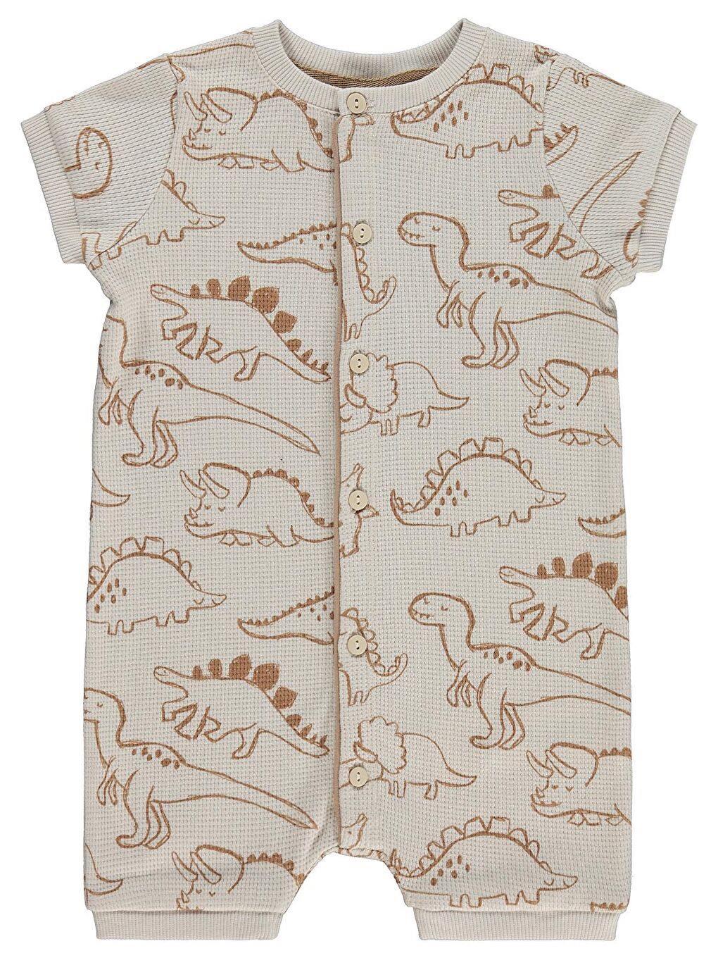 Baby Kontür Dinozor Empirme 6-18 Ay Tulum - Bej 6-9 Ay