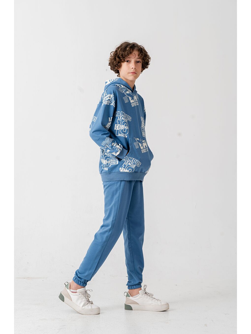 Mavi Academy California Champ League Since 1979 Baskılı Erkek Çocuk Alt Üst Eşofman Takımı-2