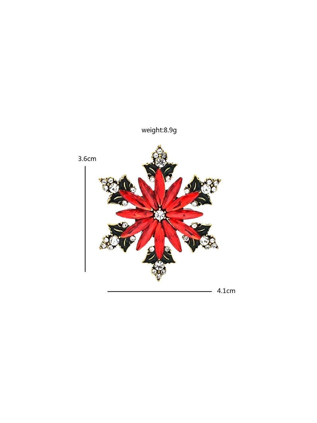 Sarı Yılbaşı Kırmızı Kar Tanesi broş Yaka İğnesi-2