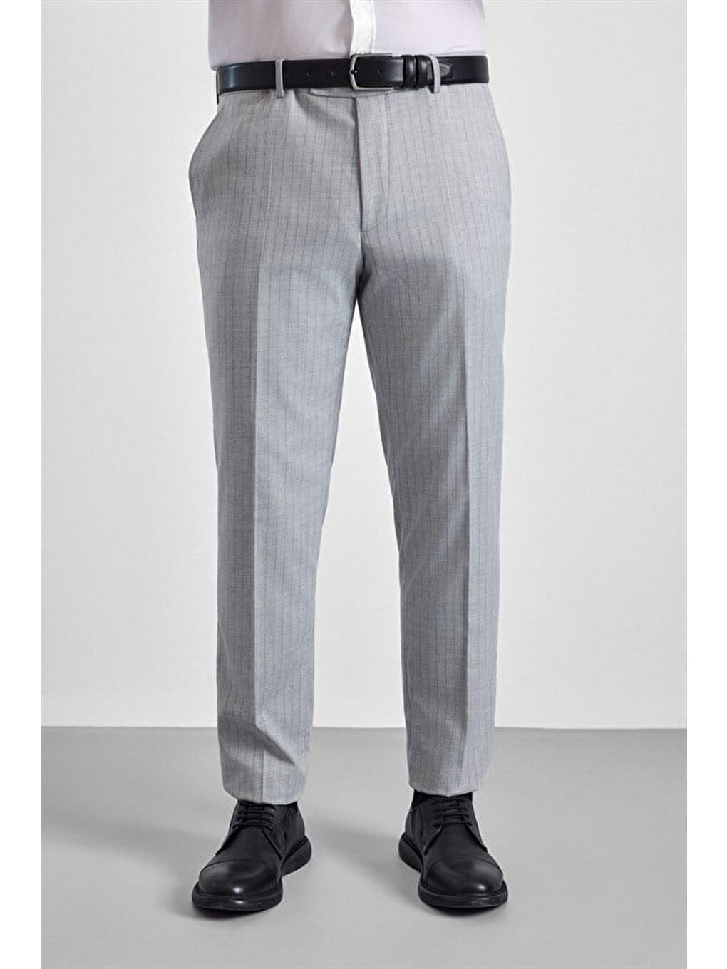 Gri Slim Kruvaze Yaka 6 Drop Takım Elbise-6