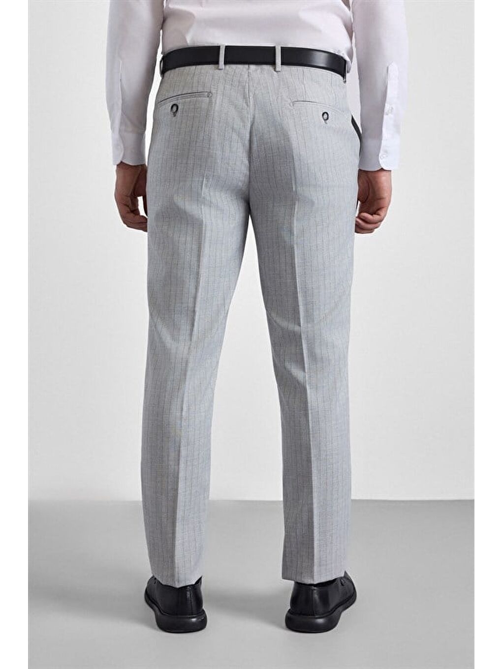 Gri Slim Kruvaze Yaka 6 Drop Takım Elbise-7