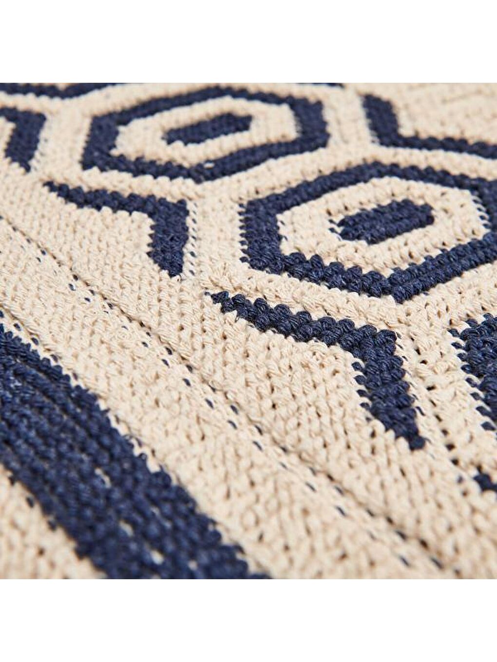Hat Doğal Pamuk 2'li Banyo Paspası - Lacivert - 60x100 cm + 50x60 cm-3