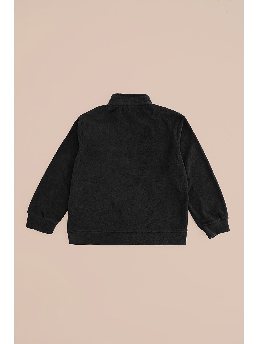 Siyah Yarım Fermuarlı Polar Erkek Çocuk Sweatshirt-4