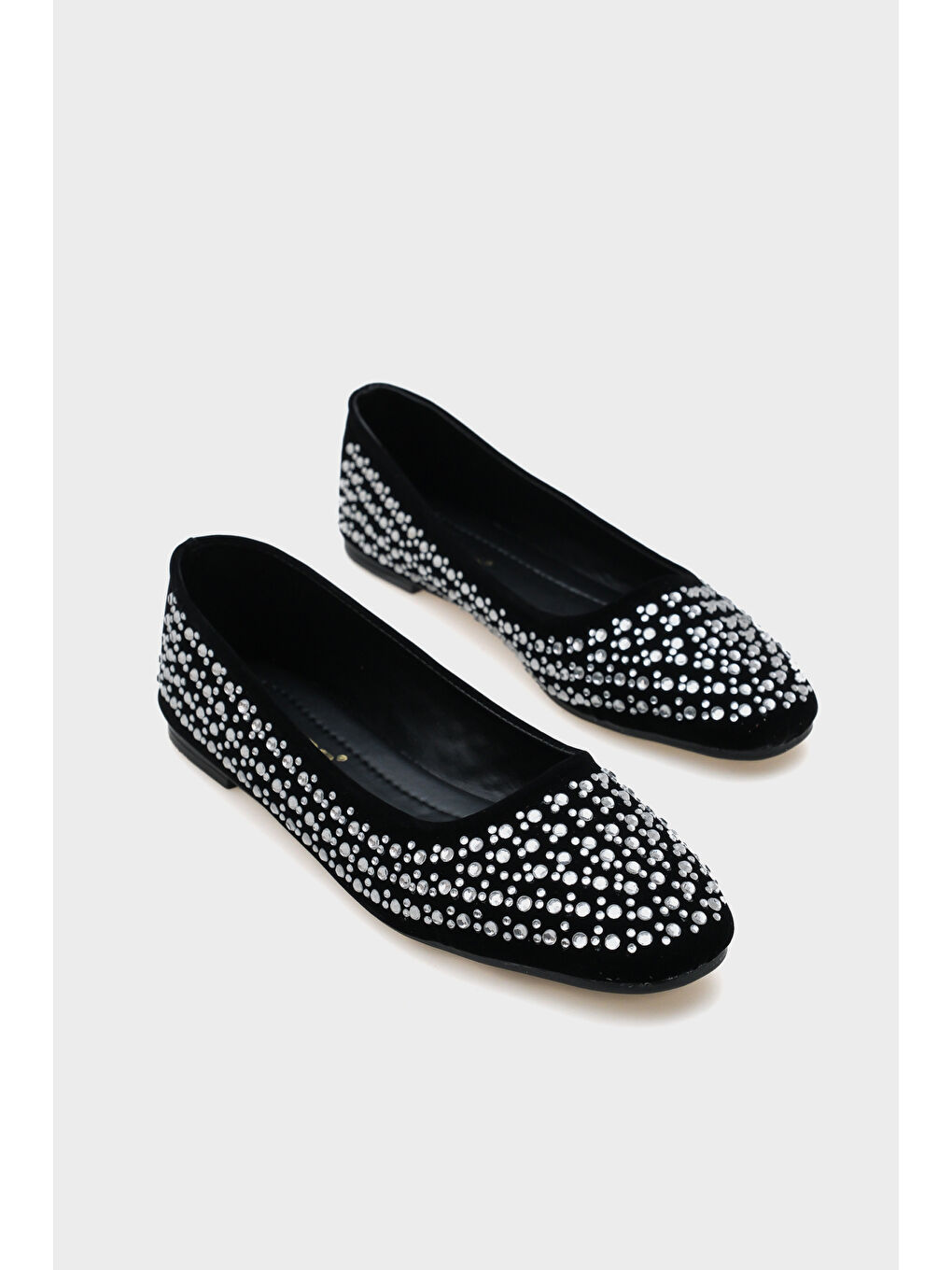 Gri Karla Kadın Taşlı Babet-2