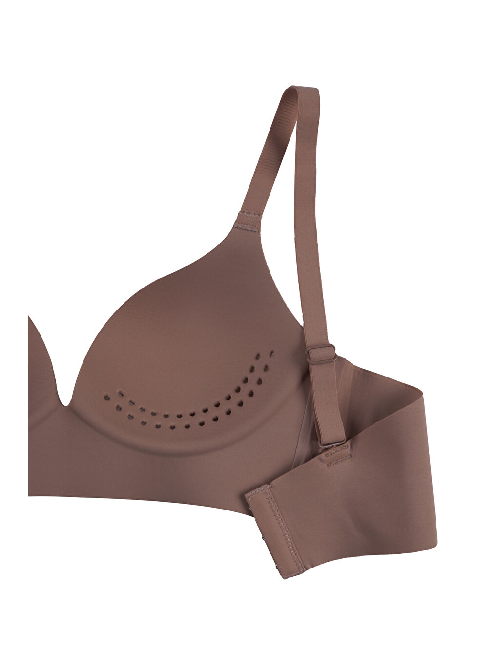 Kahverengi Kadın Kaplı Lazer Dikişsiz Modelli Sütyen-1