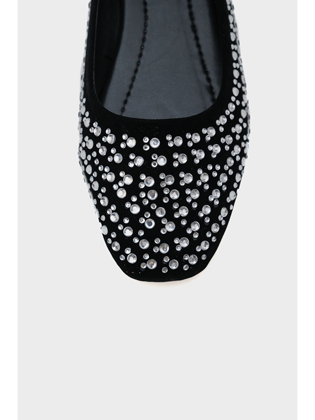 Gri Karla Kadın Taşlı Babet-3