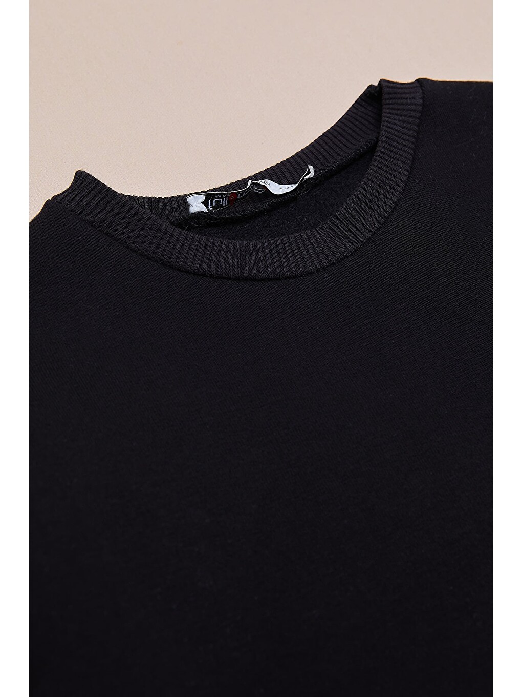 Siyah 3 İplik Basic Unisex Çocuk Sweatshirt-4