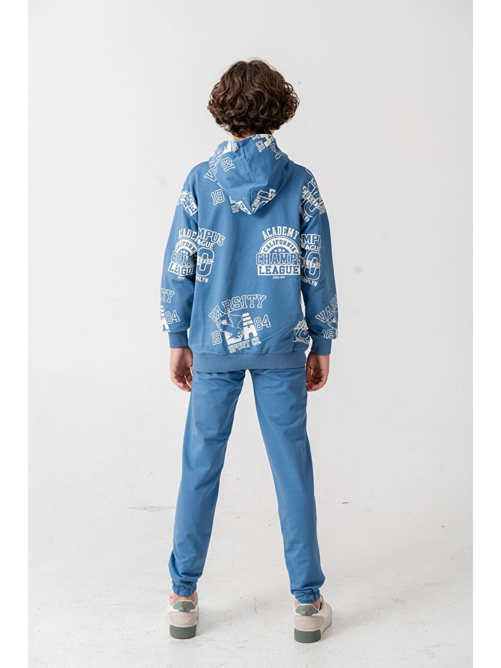 Mavi Academy California Champ League Since 1979 Baskılı Erkek Çocuk Alt Üst Eşofman Takımı-3