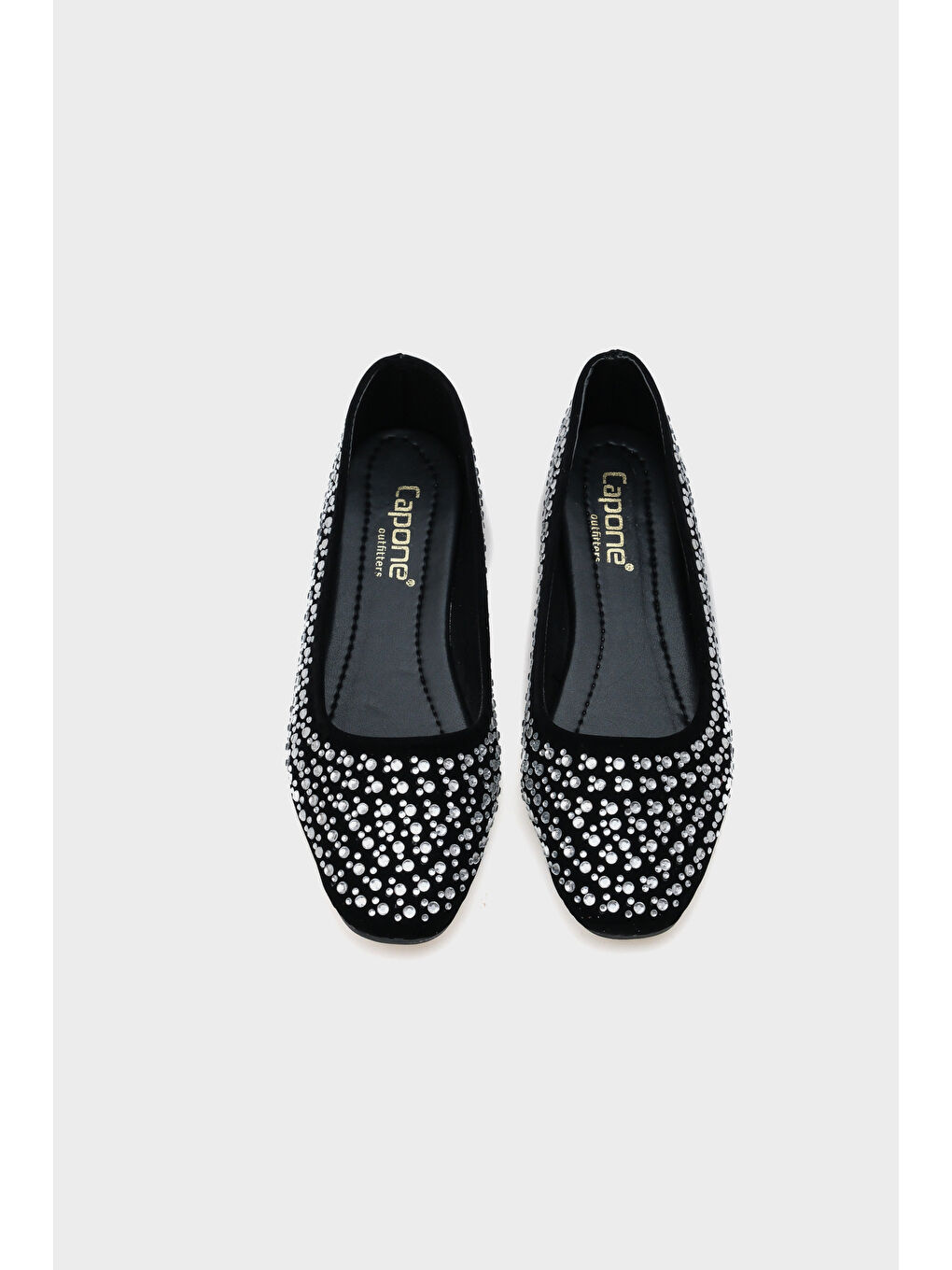 Gri Karla Kadın Taşlı Babet-6