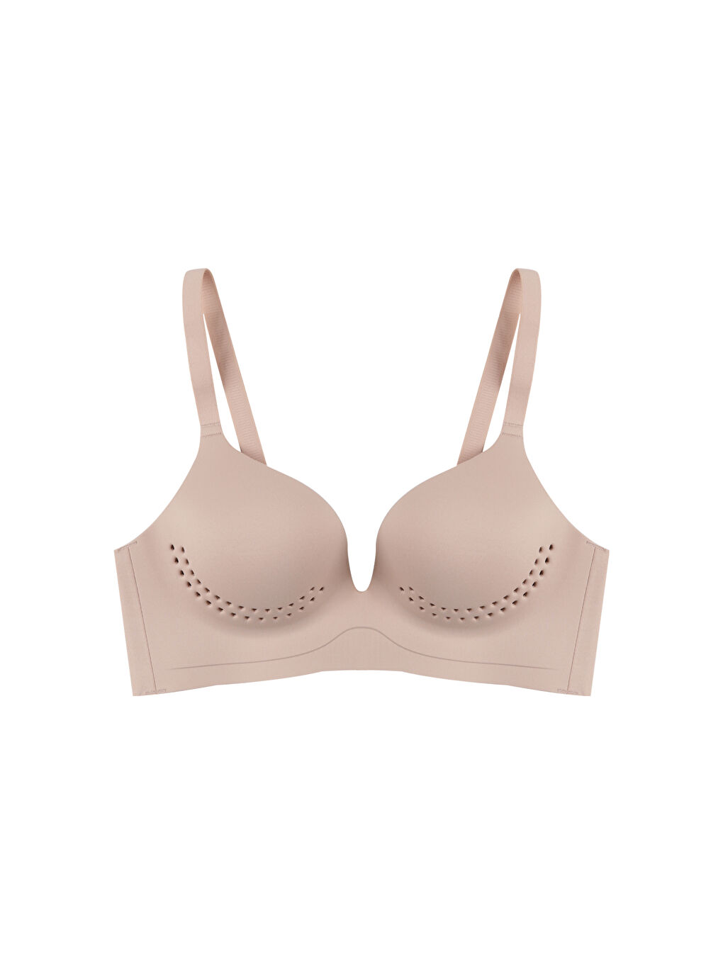 Ekru Kadın Kaplı Lazer Dikişsiz Modelli Sütyen