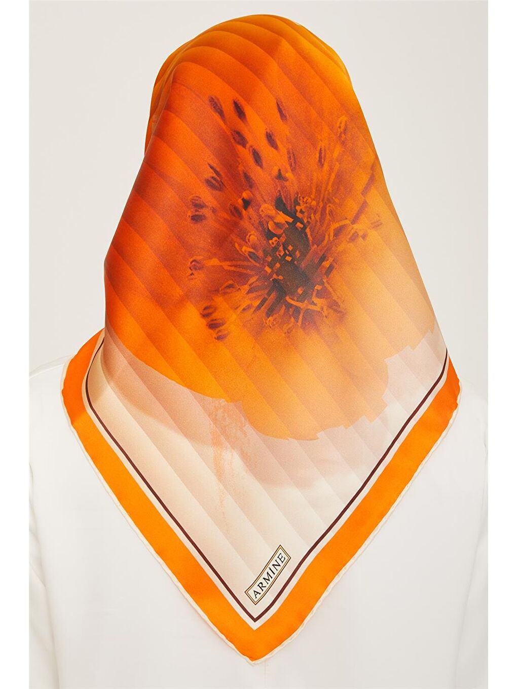 Karışık Çiçek Desenli Twill İpek Eşarp 24Ya9100 87 31-3