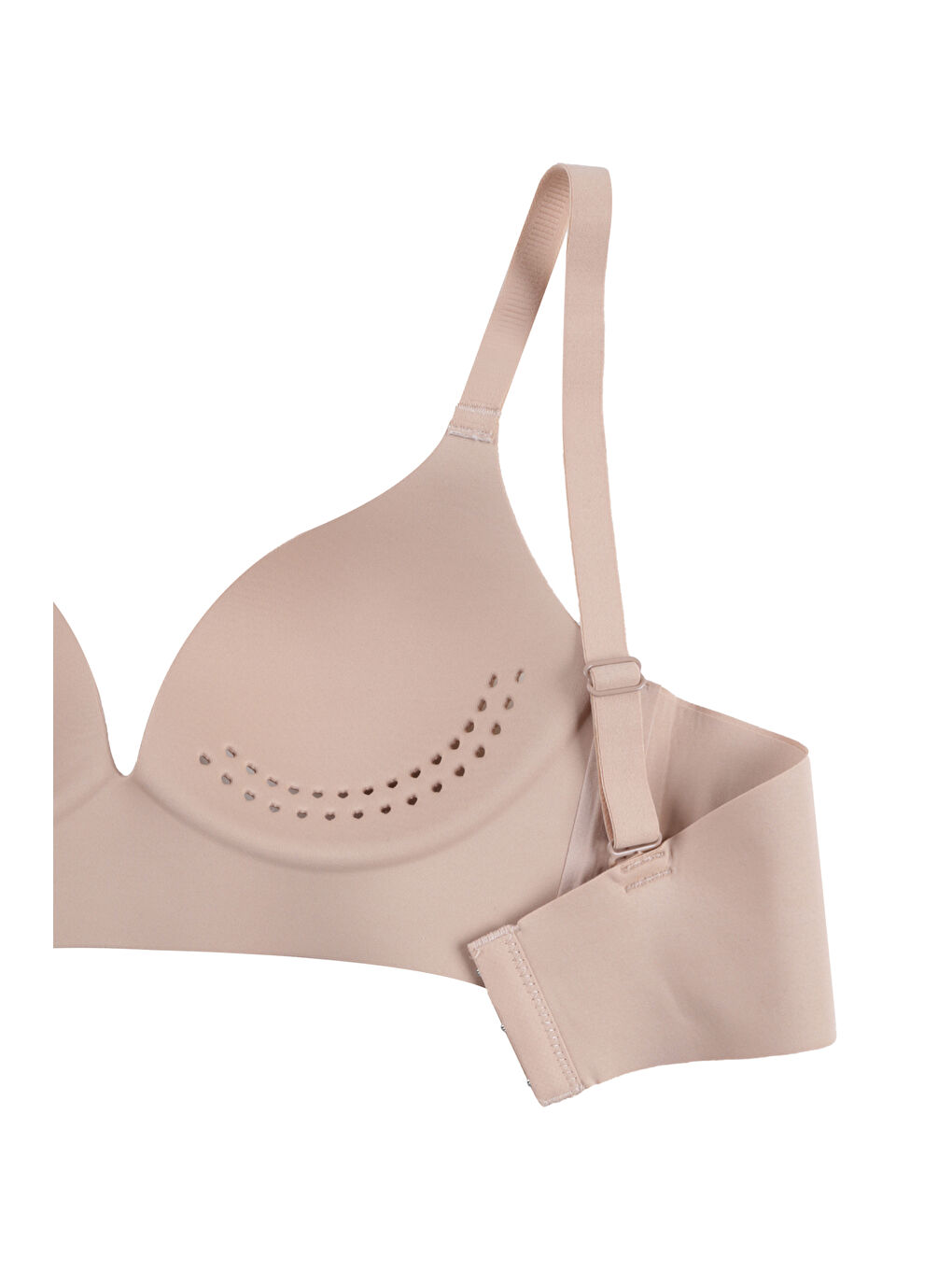 Ekru Kadın Kaplı Lazer Dikişsiz Modelli Sütyen-1