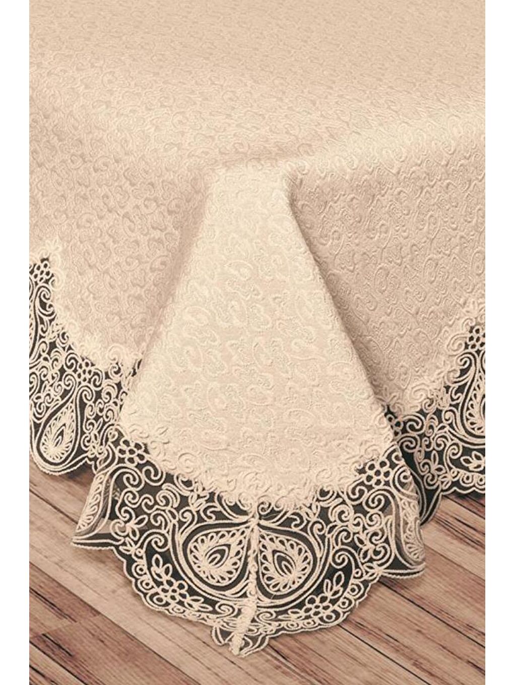 Farah Brokar Güpürlü Pike Takımı Bej-1