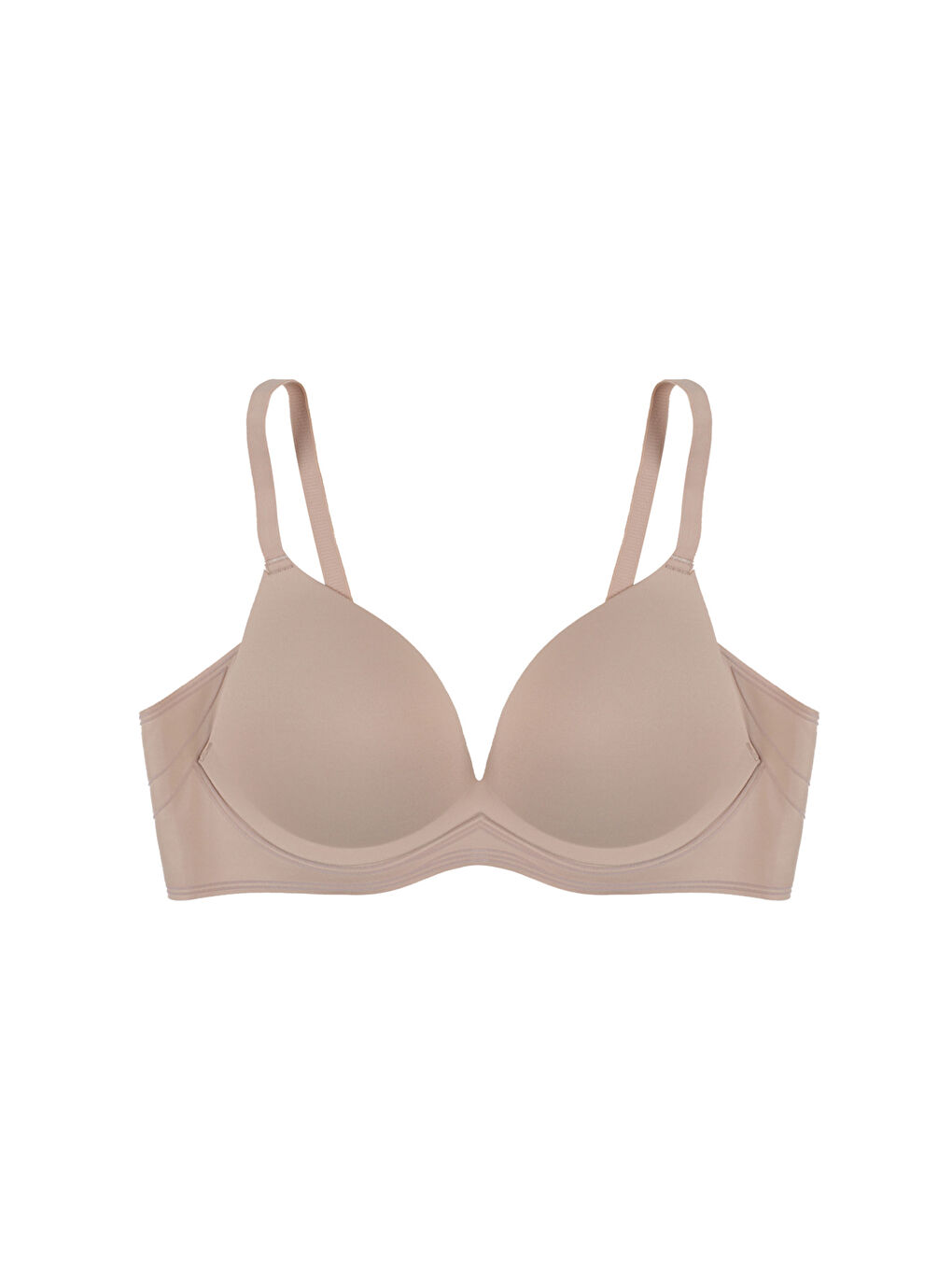 Ekru Kadın Kaplı Lazer Dikişsiz Modelli Sütyen