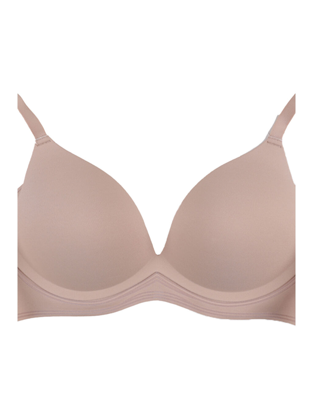 Ekru Kadın Kaplı Lazer Dikişsiz Modelli Sütyen-1