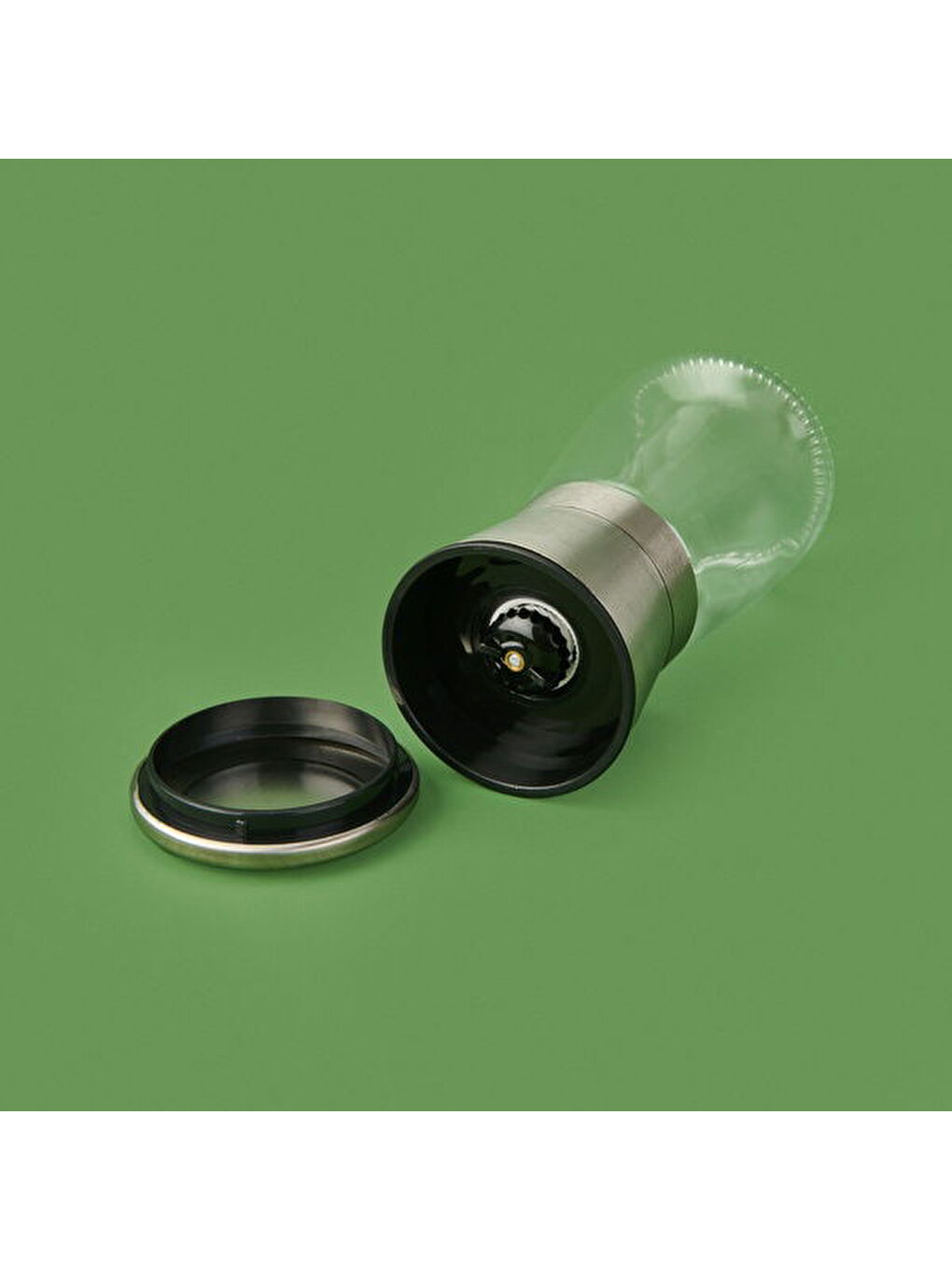 Renksiz Tuz ve Biber Değirmeni - Şeffaf / Gri - 13 cm-2