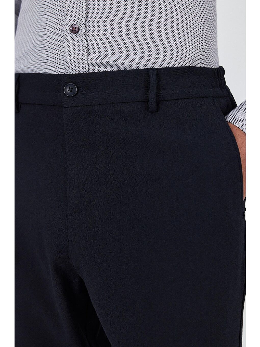 Koyu Lacivert Esnek Yandan Cepli Casual Standart Fit Pantolon 1003250119-3