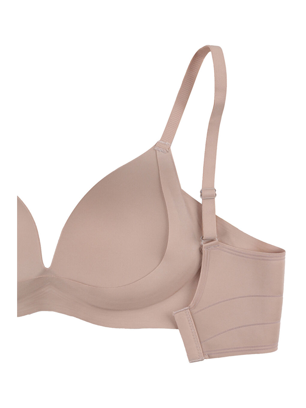 Ekru Kadın Kaplı Lazer Dikişsiz Modelli Sütyen-2