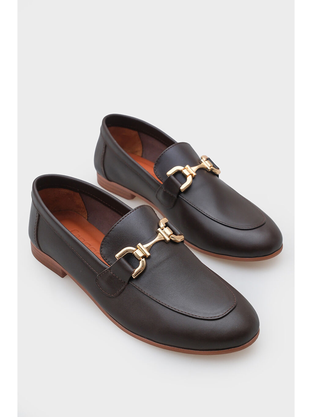 Kahverengi Cally Hakiki Deri Kadın Loafer-1