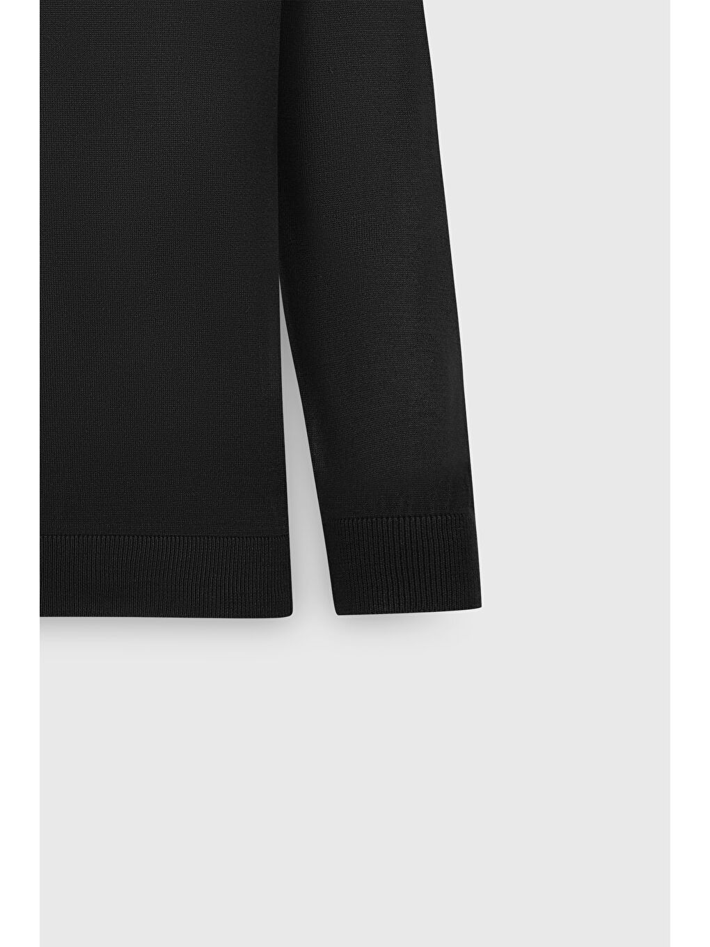 Erkek Siyah Standart Fit Normal Kesim Bisiklet Yaka Triko Kazak-7