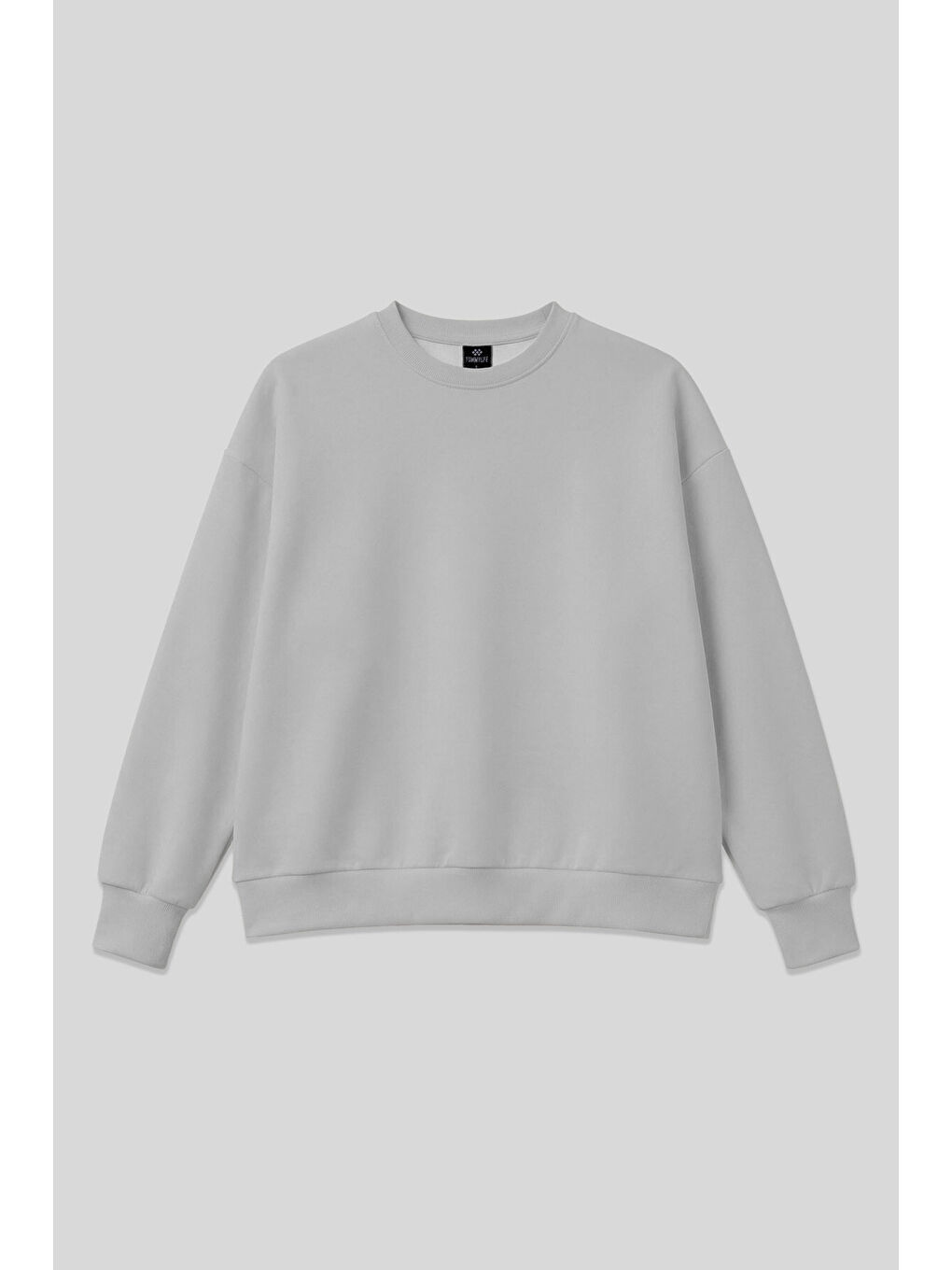 Bej Taş Basic O Yaka Oversize Kadın Sweatshirt - 97053-1