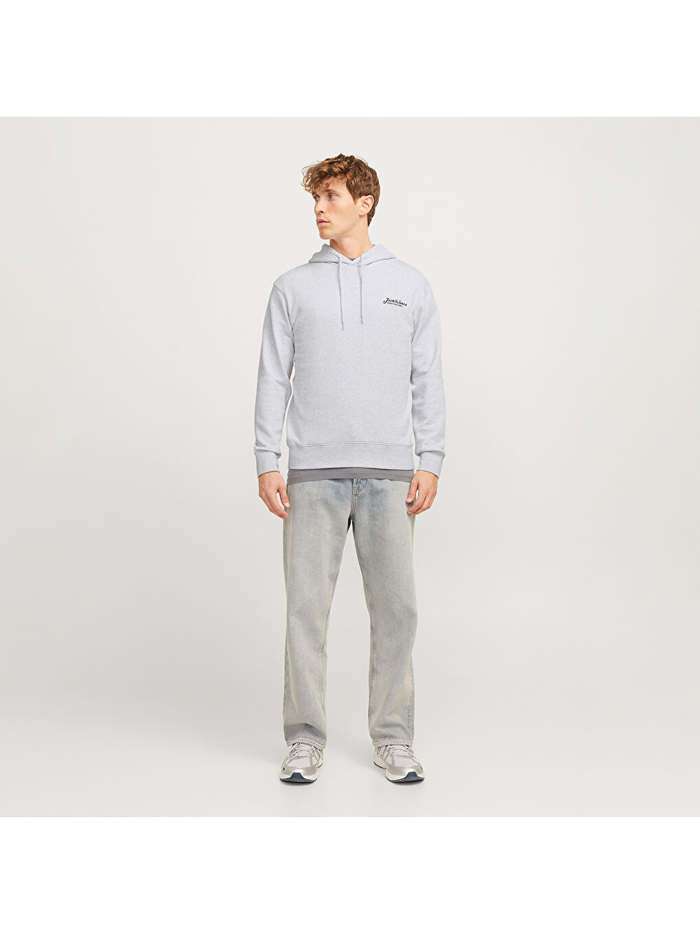 Hood Beau Erkek Gri Kapüşonlu Sweatshirt-1