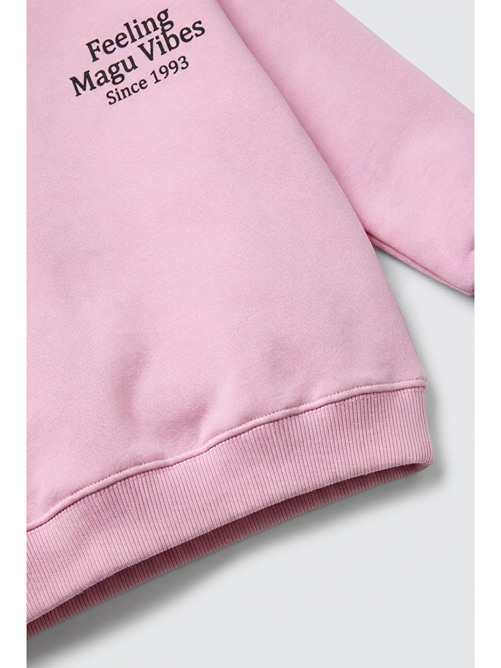Kız Çocuk Pamuklu Minimal Yazı Baskılı Pembe Sweatshirt-3