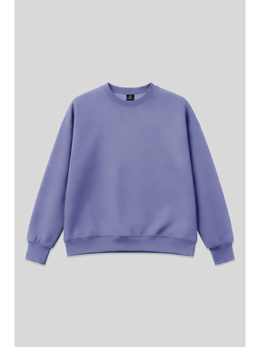 Mor Açık Eflatun Basic O Yaka Oversize Kadın Sweatshirt - 97053-1