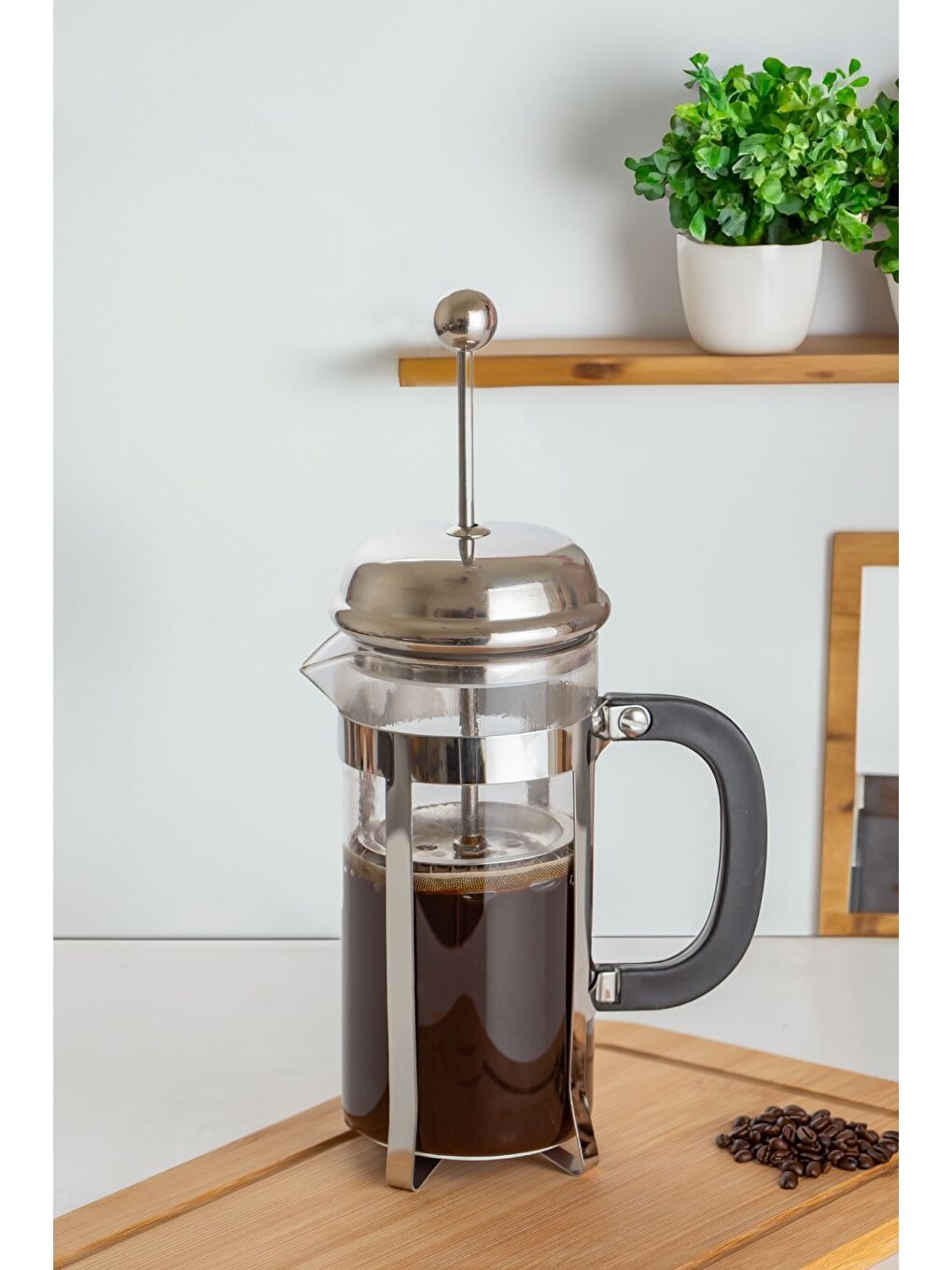 Porsima Şeffaf 305 French Press Süzgeçli Bitki Çayı Demliği Kahve Presi - 350 Ml - 1