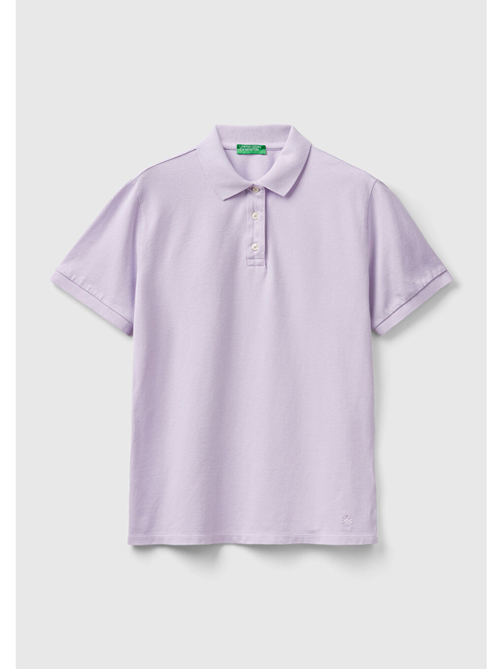 United Colors Of Benetton Kadın Lila Streç Pamuklu Sol Altı Logo Baskılı Polo T-Shirt - 1