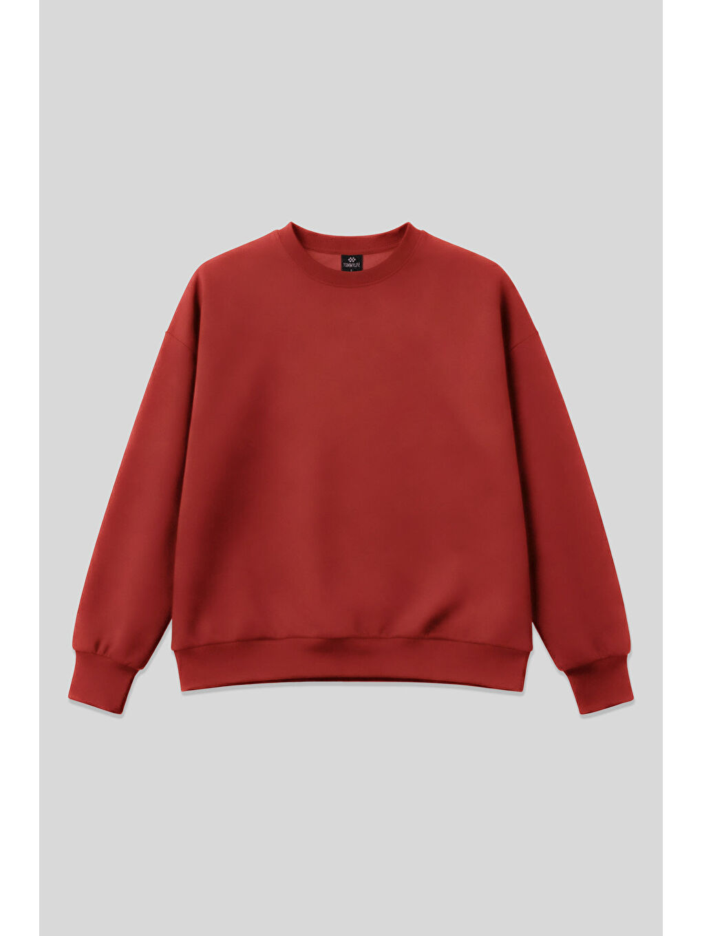 Kırmızı Fiesta Basic O Yaka Oversize Kadın Sweatshirt - 97053-1