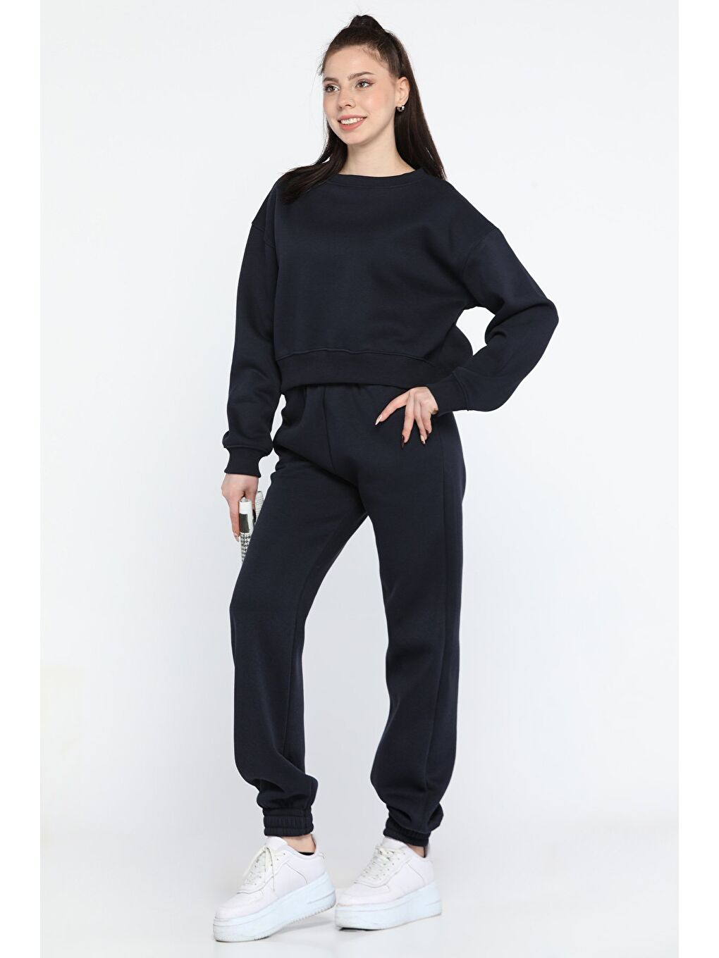 Lacivert Kadın Şardonlu Eşofman Takımı-1