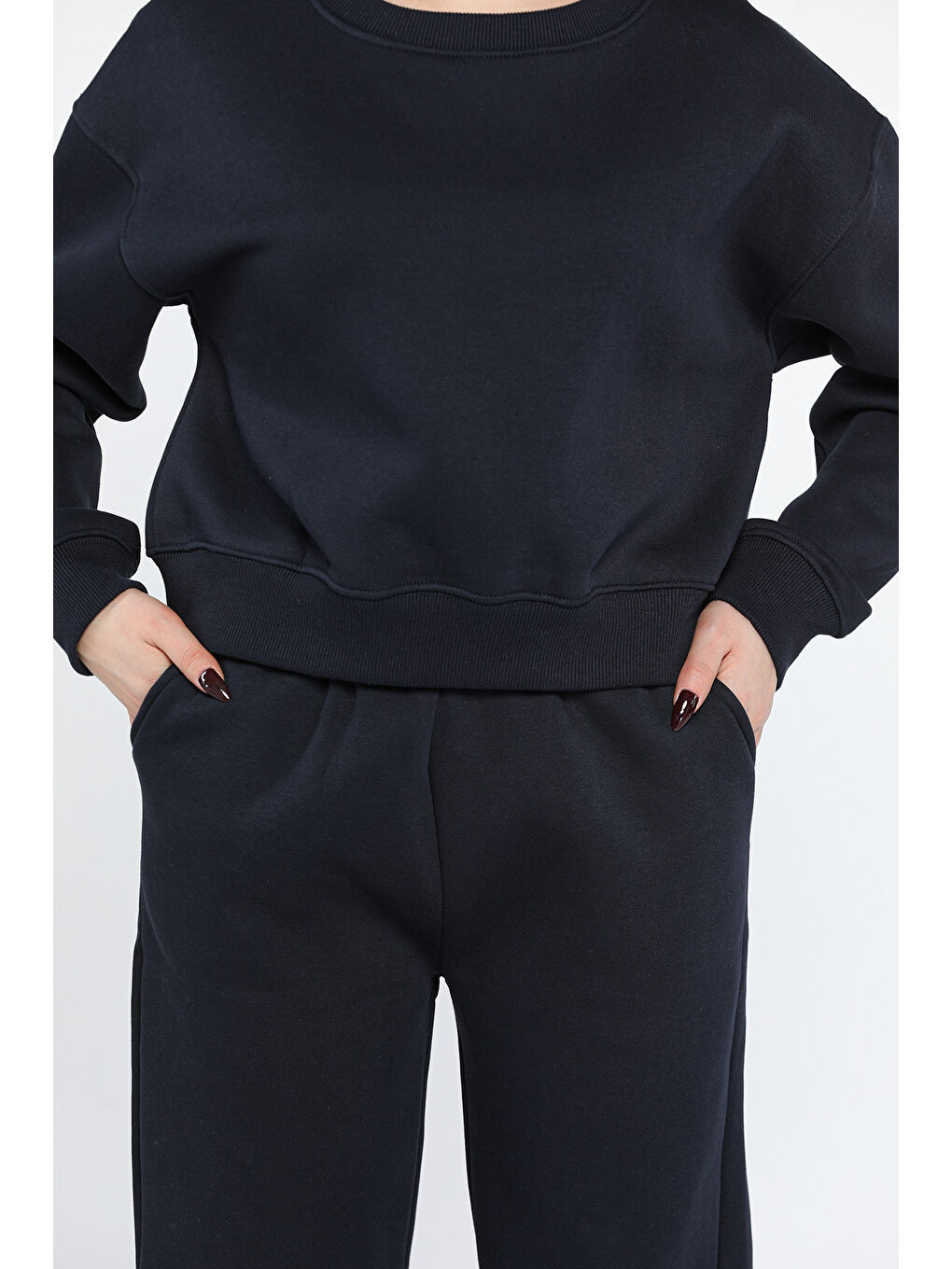 Lacivert Kadın Şardonlu Eşofman Takımı-3