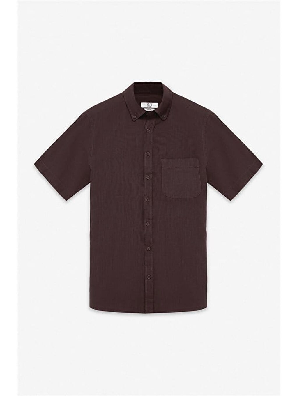 Kahverengi Koyu Kahve Regular Düğmeli Yaka Düz Casual Gömlek-8