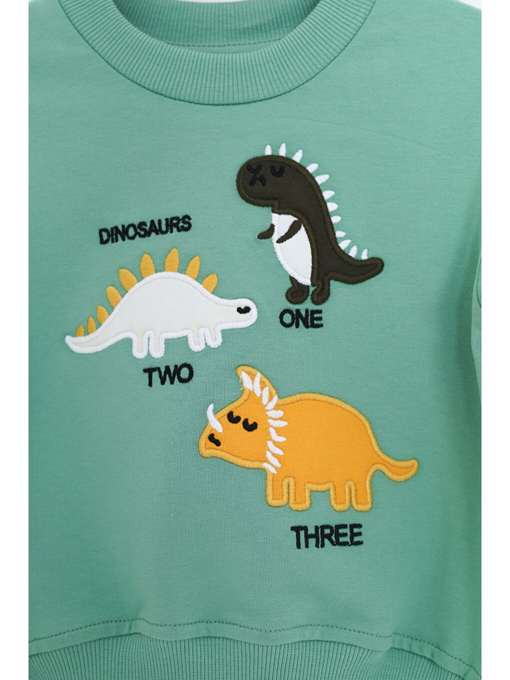 Gri Erkek Çocuk Relax Fit Bisiklet Yaka Hafif Düşük Omuz Nakışlı Sweatshirt-2